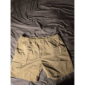 Tommy Bahama Mens Army Green Elastic Waist Shorts Size 2XL 2X Relax Cargo